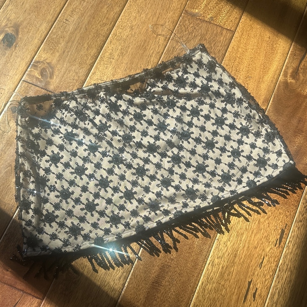 Windsor Black and Nude Lace Skirt